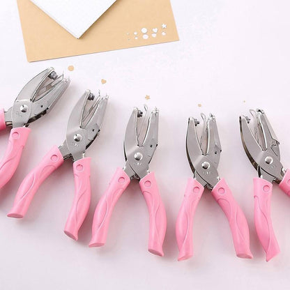Circle/Heart/Star Shaped Metal Hole Punch Pliers - Paper Hand Puncher-4
