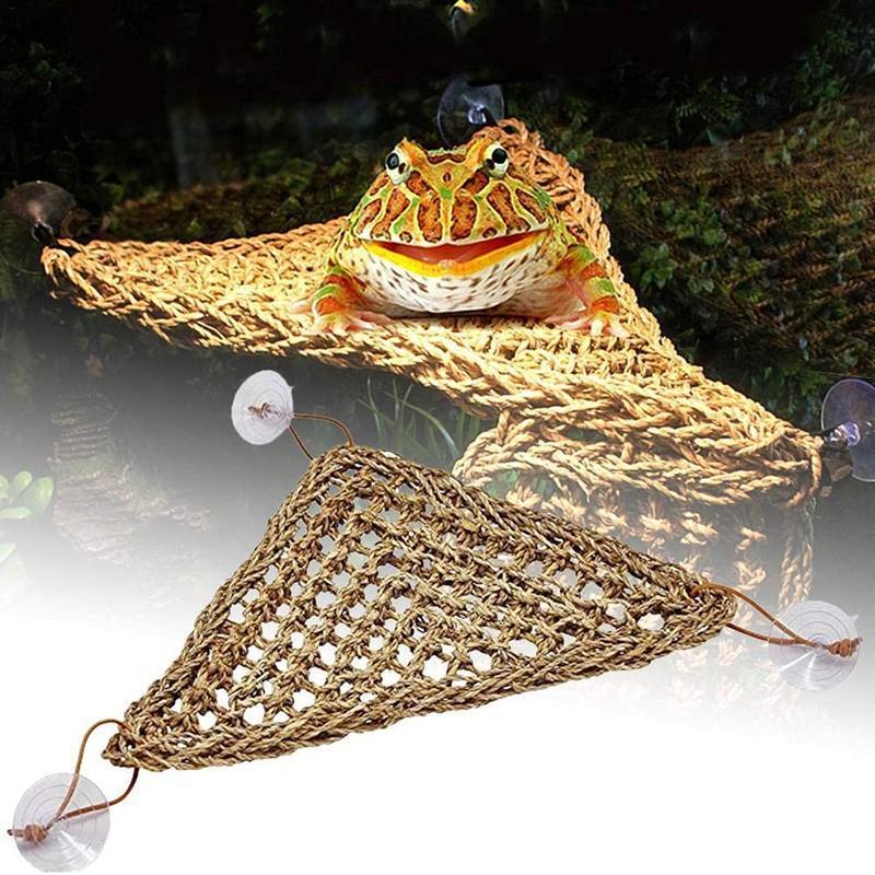 Comfortable and Natural Straw Reptile Bed Hammock for Basking and Relaxation-2