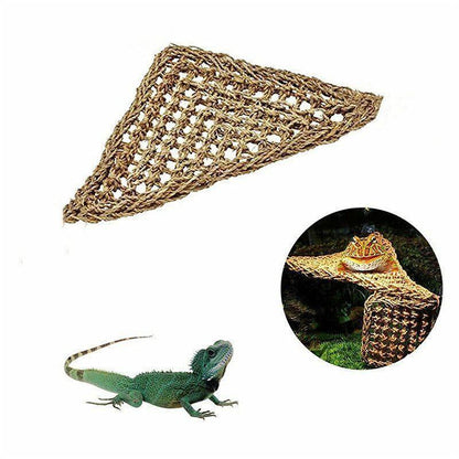 Comfortable and Natural Straw Reptile Bed Hammock for Basking and Relaxation-4