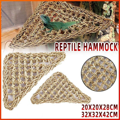 Comfortable and Natural Straw Reptile Bed Hammock for Basking and Relaxation-0