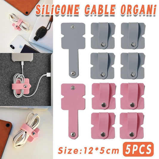5pcs Charging Cable Earphone Winder Data Cable Organizer Clip Holder for Home-0