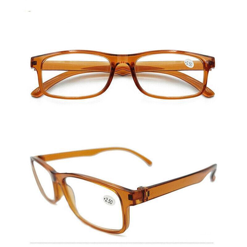 6 Pairs Brown Reading Glasses Lightweight Resin Frame for Men and Women-4