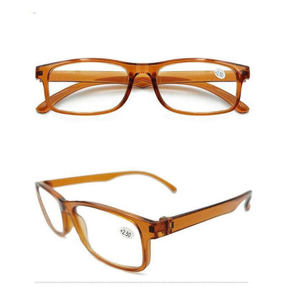 6 Pairs Brown Reading Glasses Lightweight Resin Frame for Men and Women-4