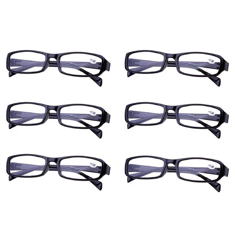 6 Pairs Mens Ladies Wayfarer Frame Magnifying Reading Glasses Au-1
