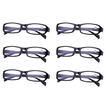 6 Pairs Mens Ladies Wayfarer Frame Magnifying Reading Glasses Au-1