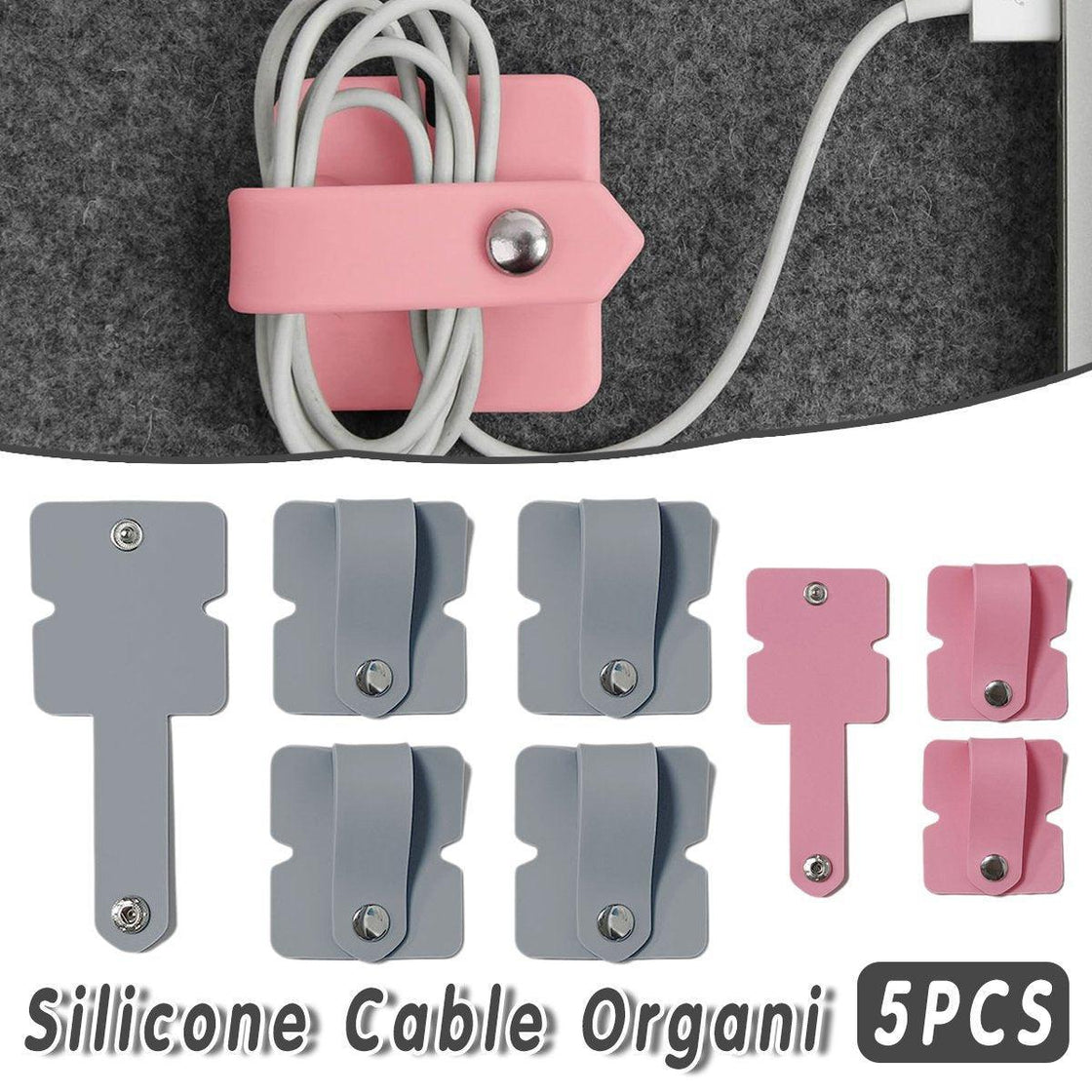5pcs Charging Cable Earphone Winder Data Cable Organizer Clip Holder for Home-3