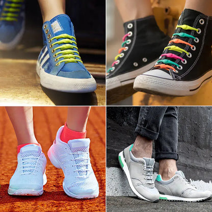 Elastic Silicone No-Tie Shoelaces for Kids and Adults