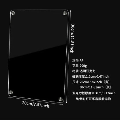 Acrylic Writable Dry Erase Weekly Meal Planner Board