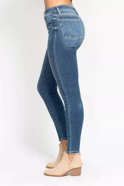 Judy Blue Full Size High Rise Button Fly Skinny Jeans Plus Size-2
