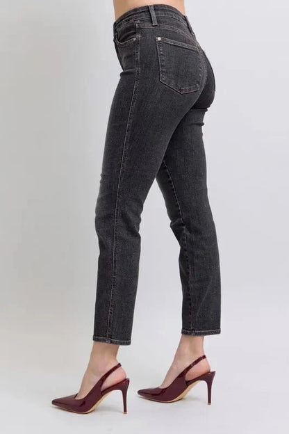 Judy Blue Full Size Mid Rise Tummy Control Slim Jeans Plus Size-3