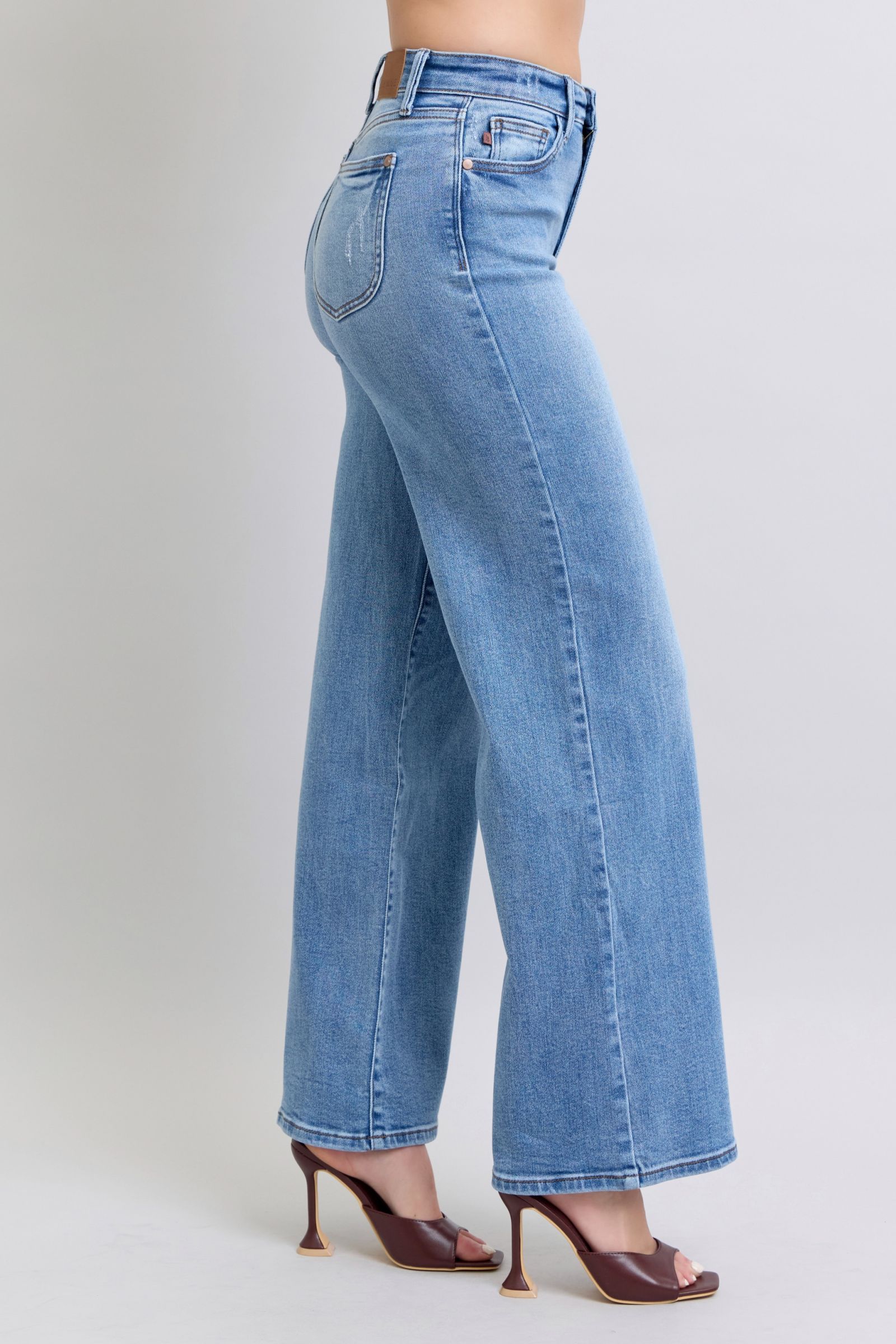 Judy Blue Full Size Wide Leg Jeans with Pockets-2