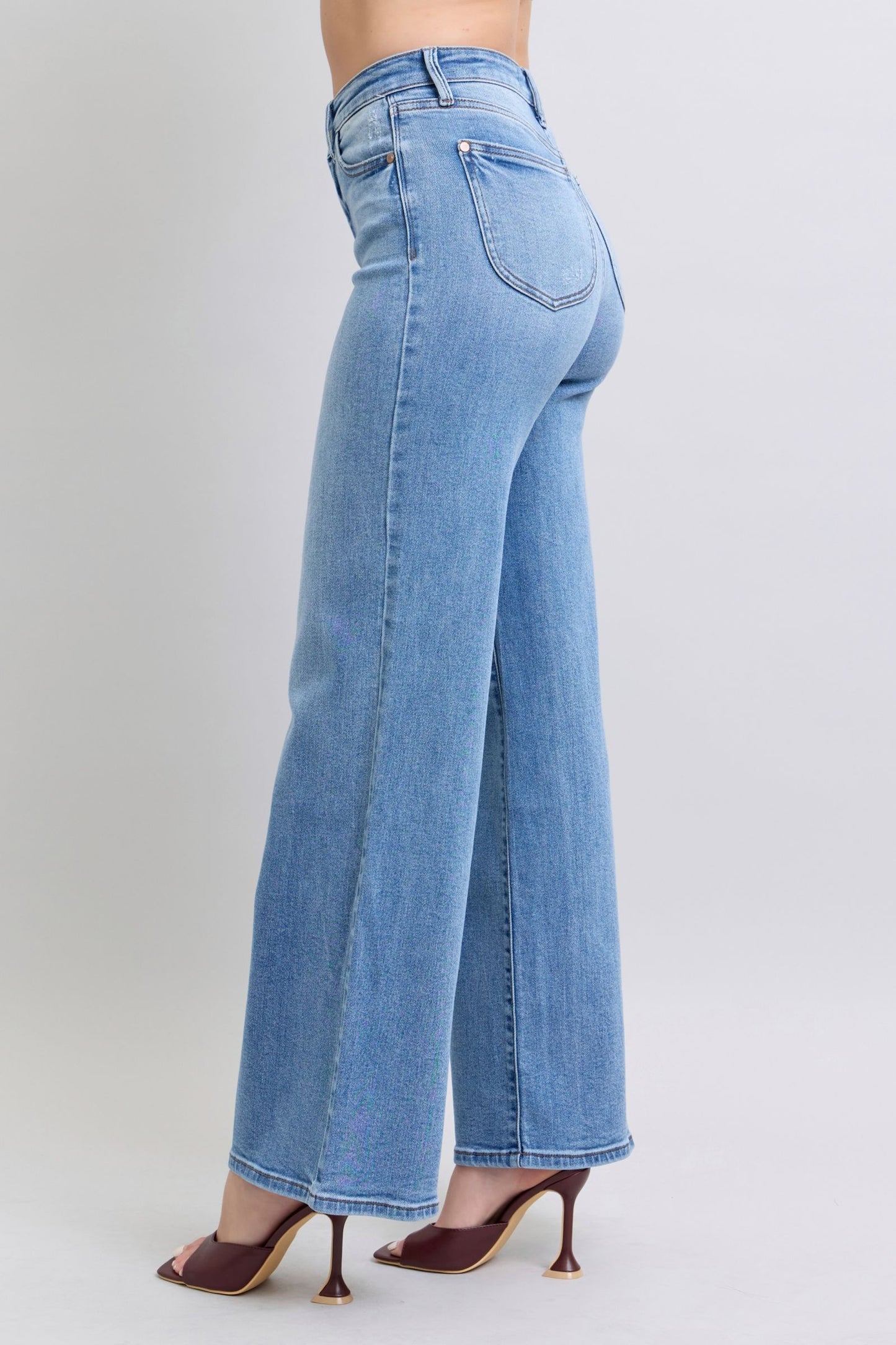 Judy Blue Full Size Wide Leg Jeans with Pockets-4