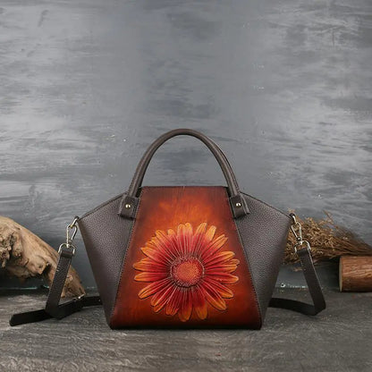 2020 Genuine Leather Vintage Tote Shoulder Bag