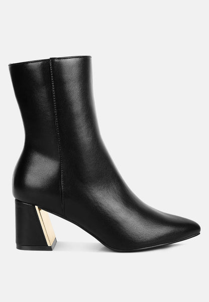 Kaira Metallic Accent Heel High Ankle Boots-0