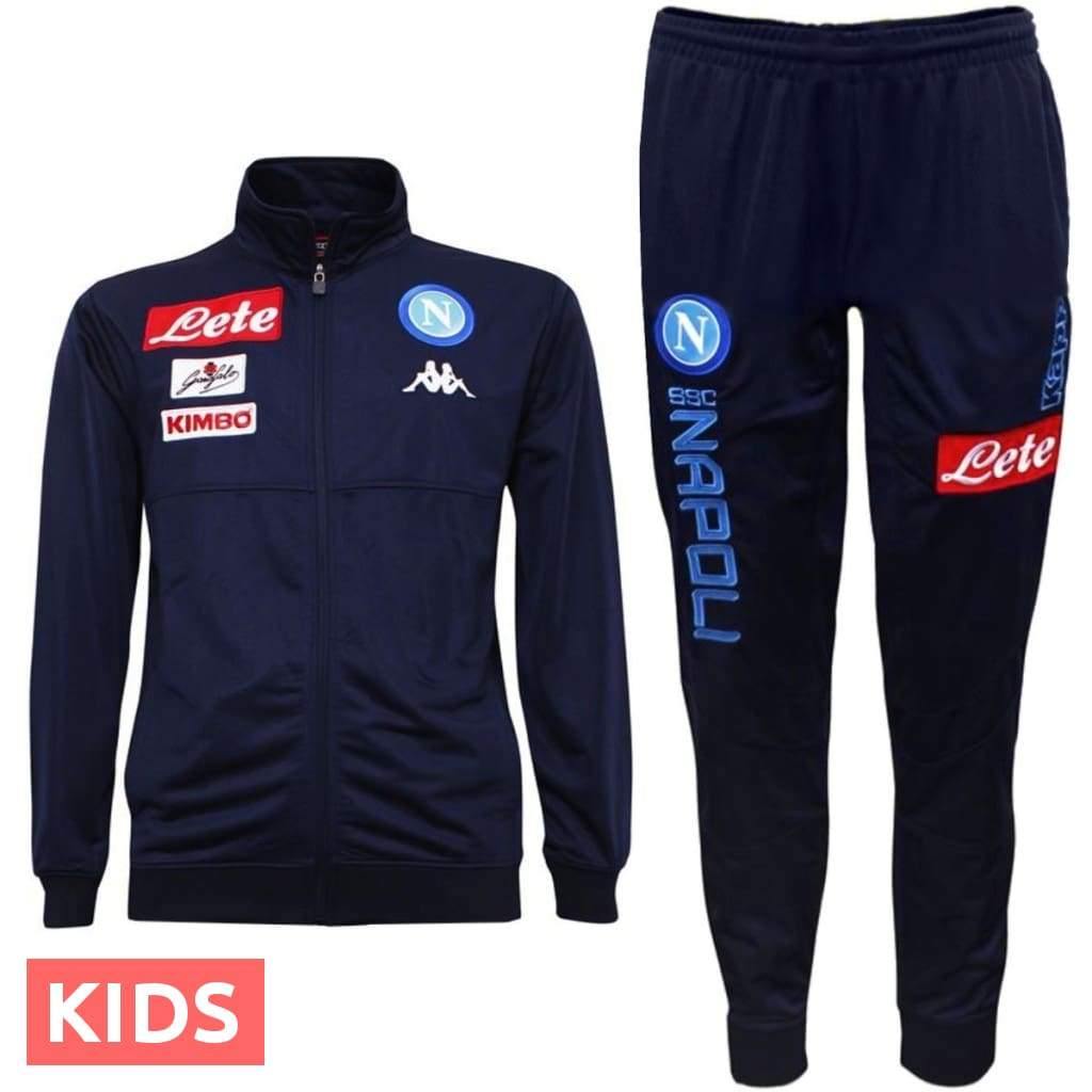Kids - SSC Napoli Navy Training Soccer Tracksuit 2017/18 - Kappa-0