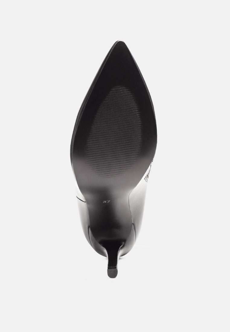 Kendra Faux Leather High Heel Stiletto Boots-2