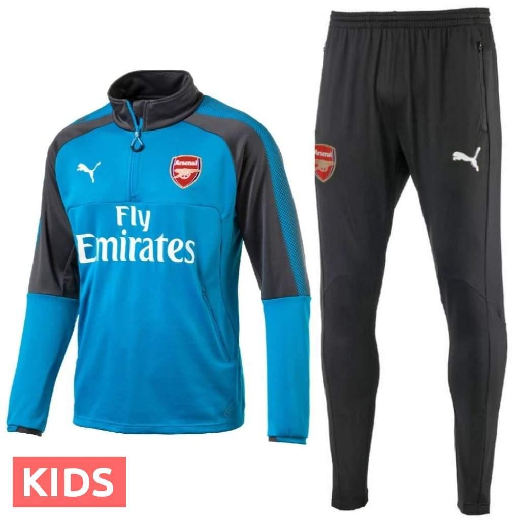 Kids - Arsenal FC blue Technical Training Soccer Tracksuit 2017/18 - Puma-0