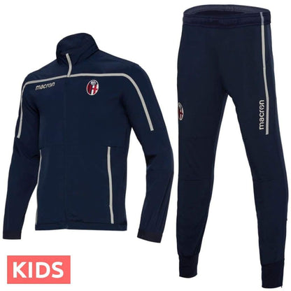 Kids - Bologna FC navy presentation soccer tracksuit 2018/19 - Macron-0