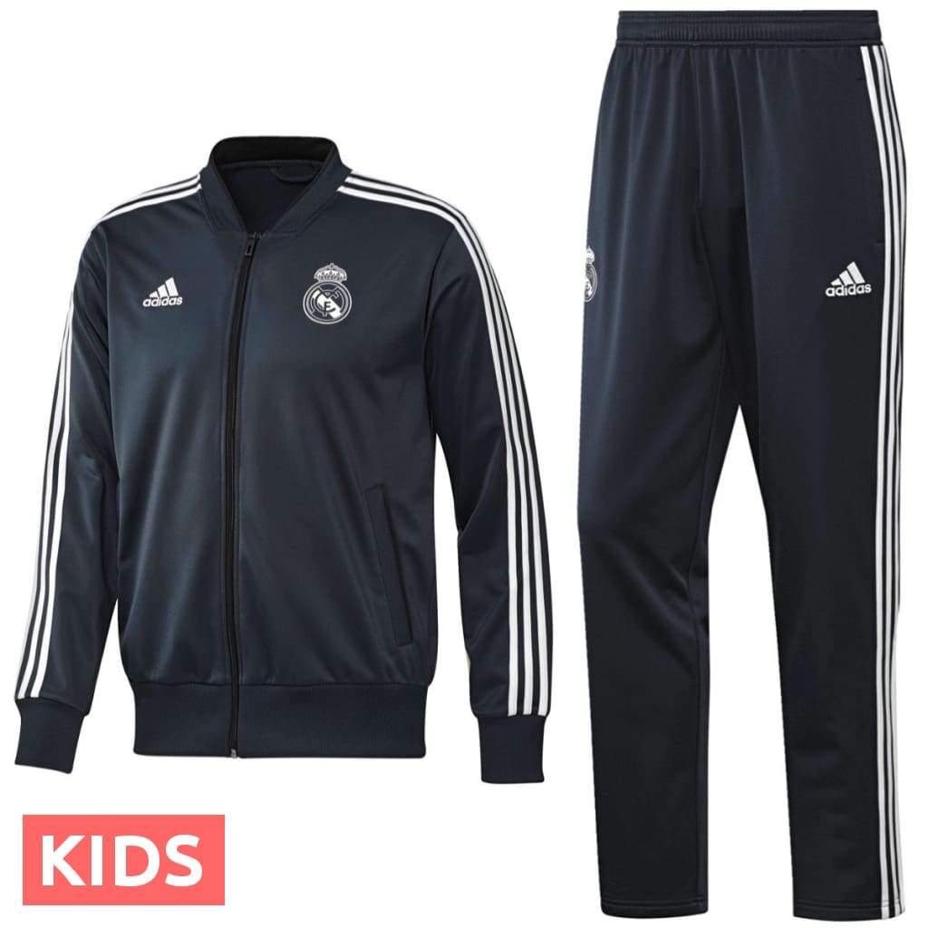 Kids - Real Madrid Training/Presentation Soccer Tracksuit 2018/19 - Adidas-0