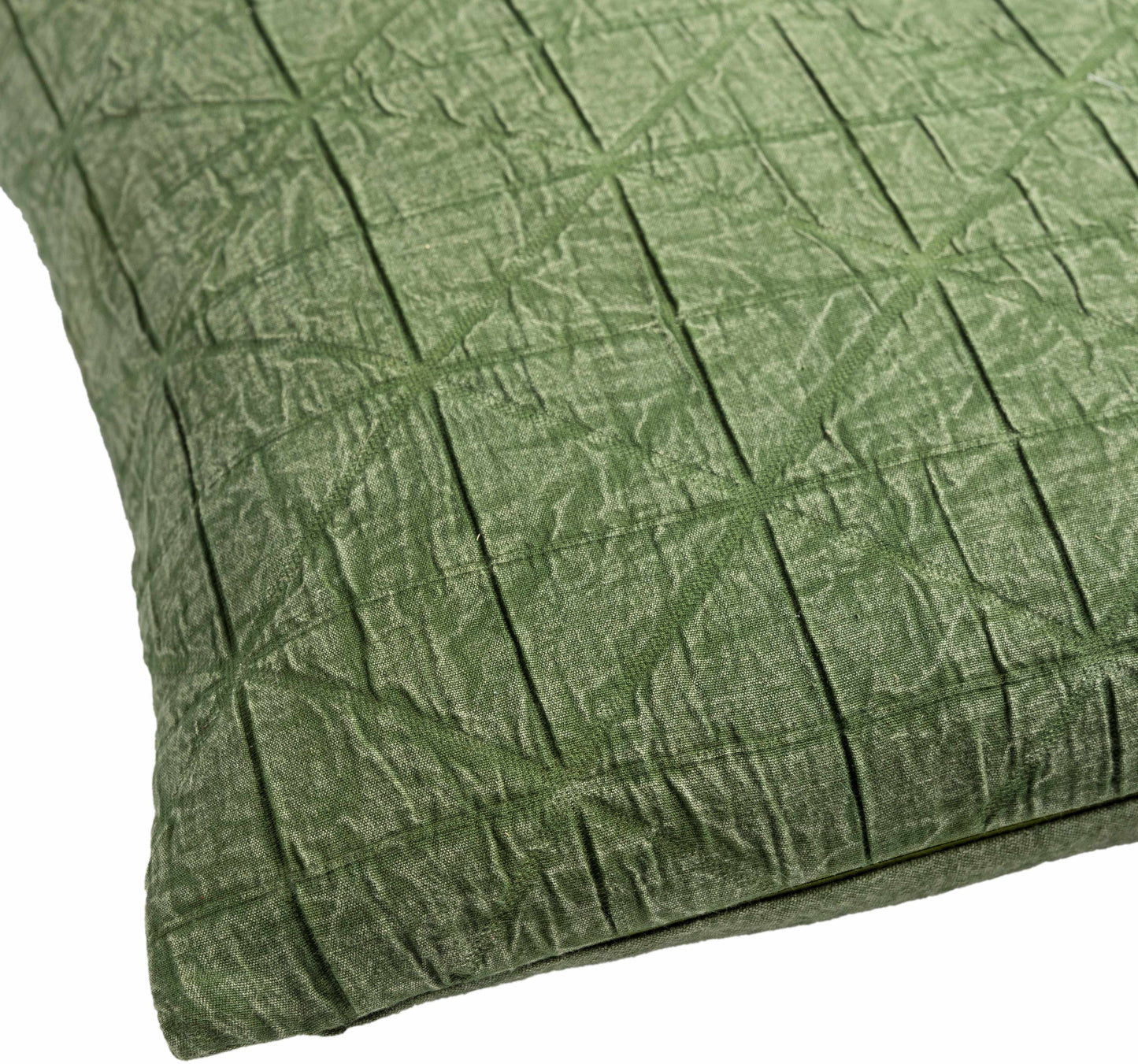 Kiho Olive Textured Grid Throw Pillow - Clearance-1
