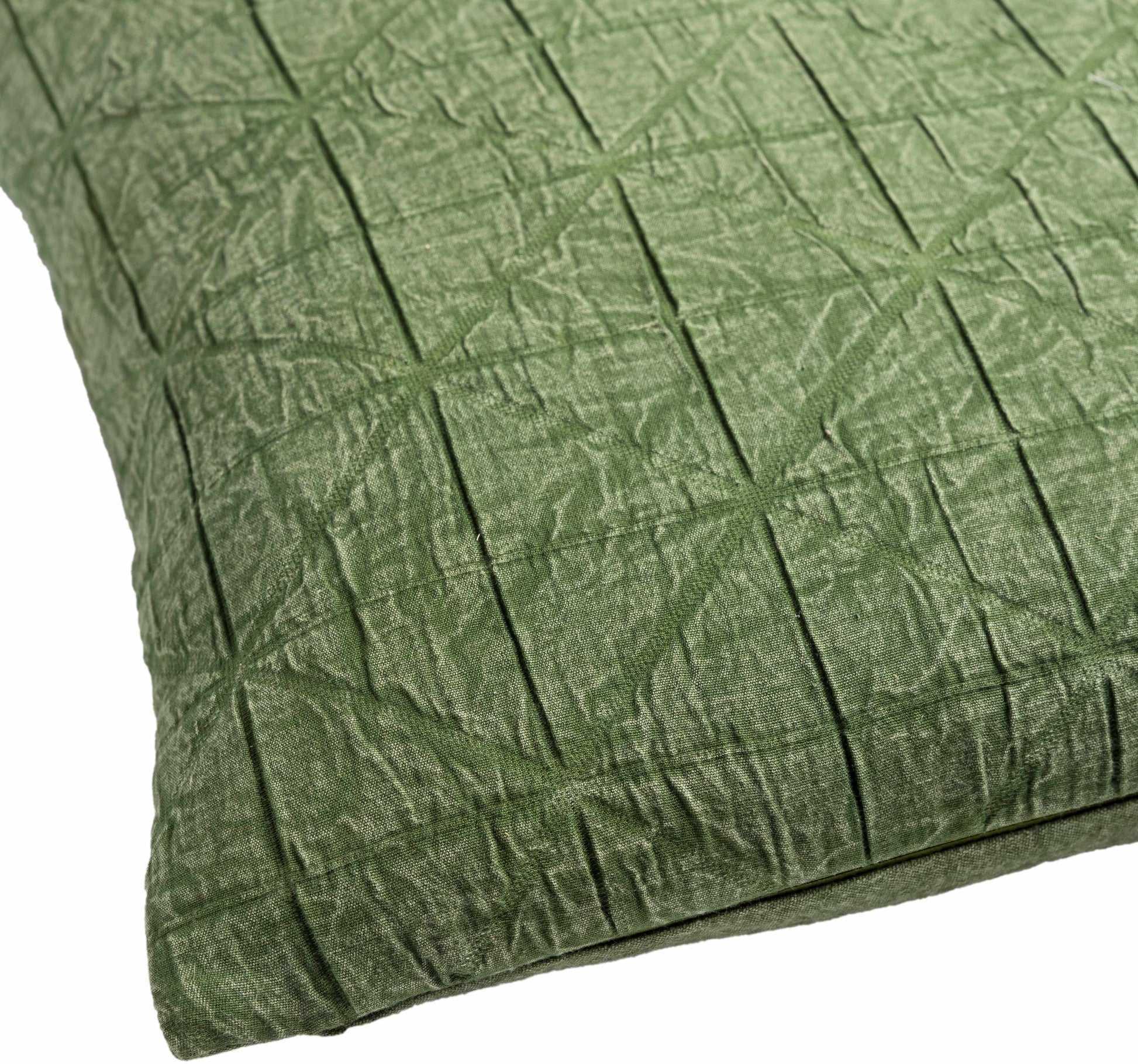 Kiho Olive Textured Grid Throw Pillow - Clearance-1