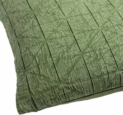 Kiho Olive Textured Grid Throw Pillow - Clearance-1