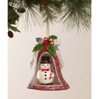 6" Kitschmas Snowman in Bell by Bethany Lowe Designs-1