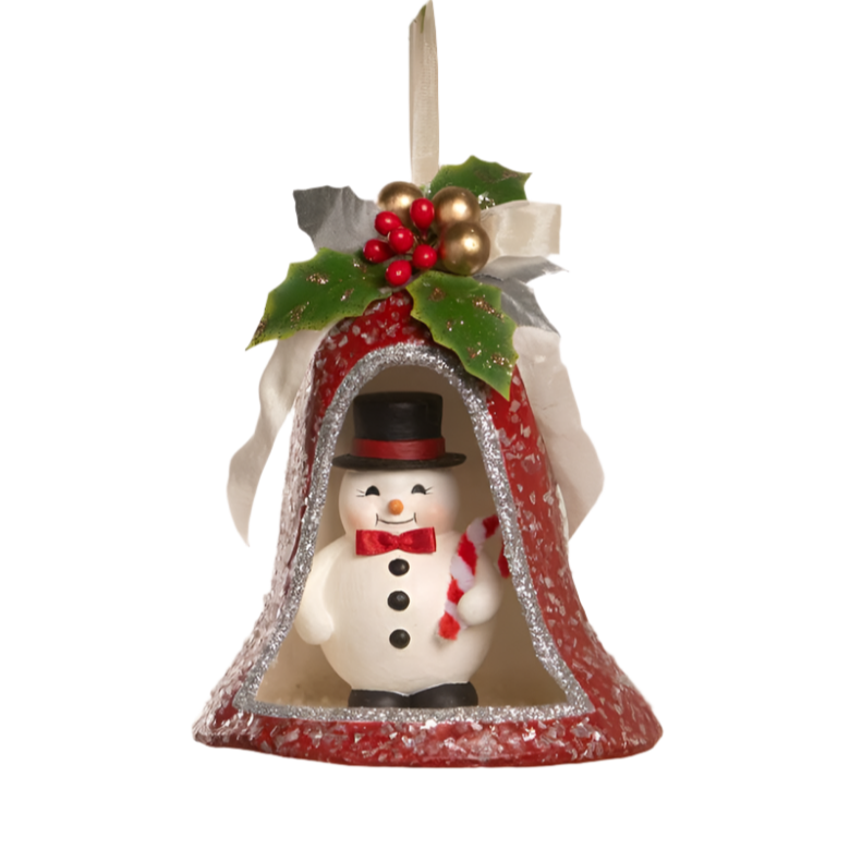 6" Kitschmas Snowman in Bell by Bethany Lowe Designs-0