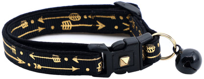Metallic Gold Arrows Breakaway Cat Collar-8