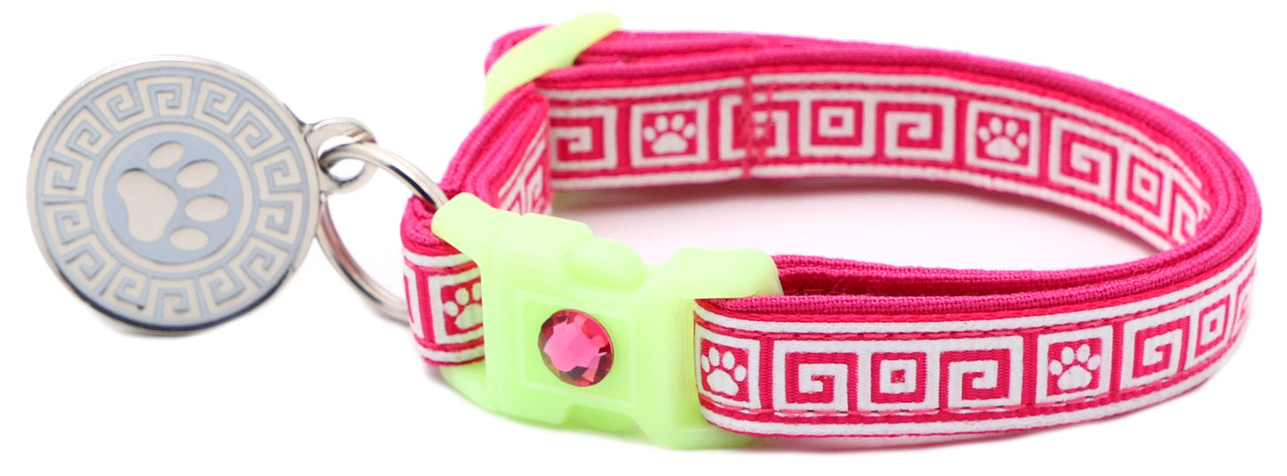 Greek Key Breakaway Cat Collar-47