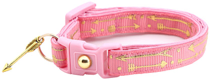 Metallic Gold Arrows Breakaway Cat Collar-15