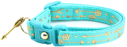 Metallic Gold Arrows Breakaway Cat Collar-17