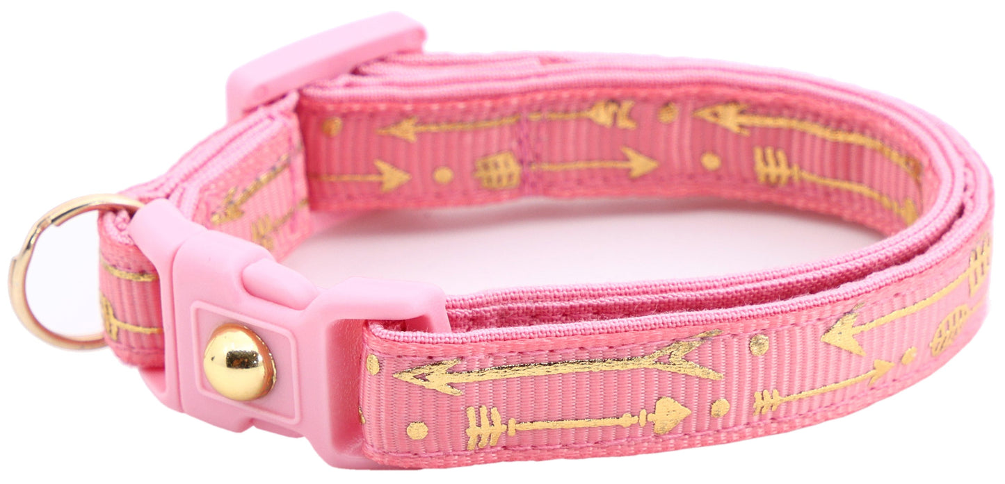 Metallic Gold Arrows Breakaway Cat Collar-31