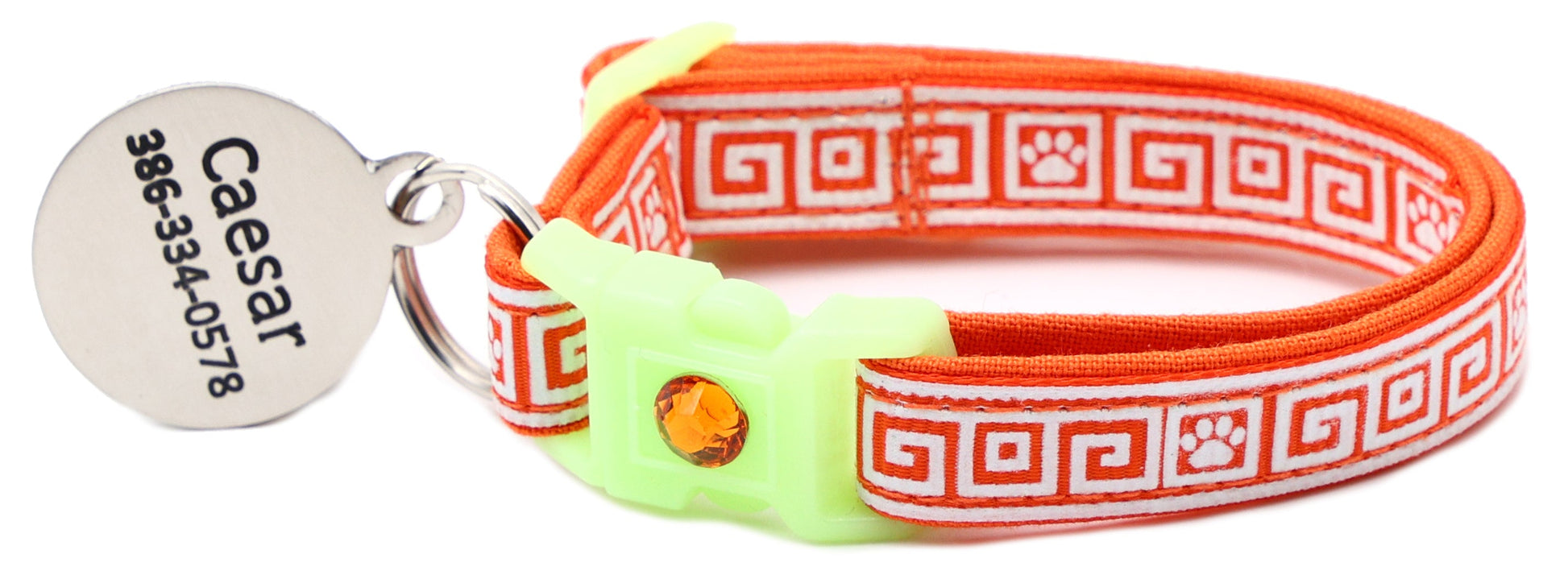 Greek Key Breakaway Cat Collar-21