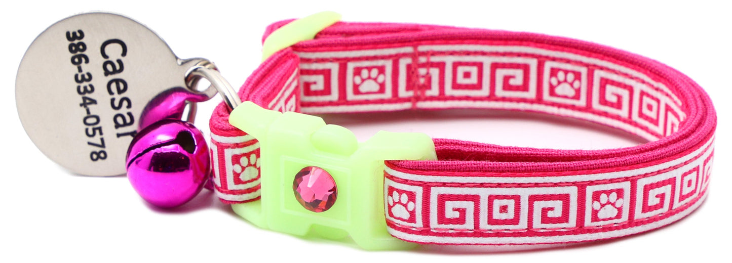 Greek Key Breakaway Cat Collar-29