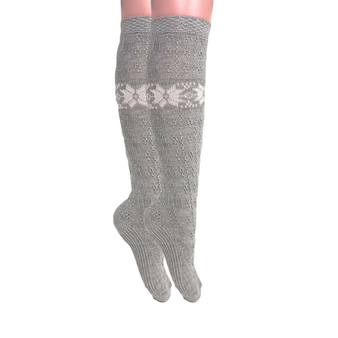 1 Pair Women’s Cotton Knee-High Knitted Lace Socks – Soft, Elegant & Breathable – Size 5-10-2