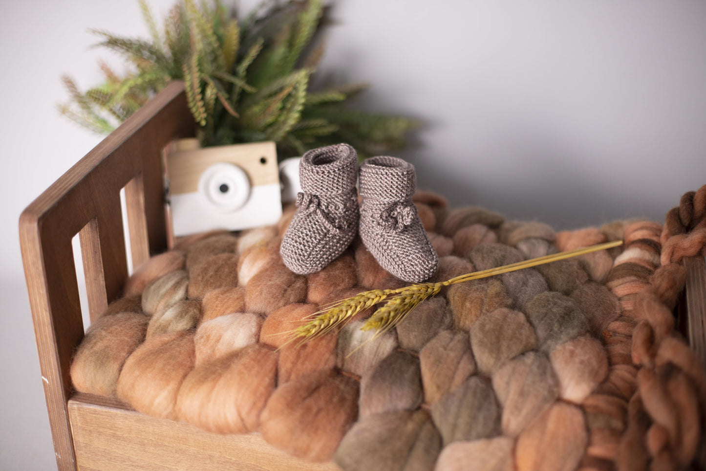 Hand Knitted Baby Wool Bootie Socks for Newborn and 0 to 12 Month Babies-0