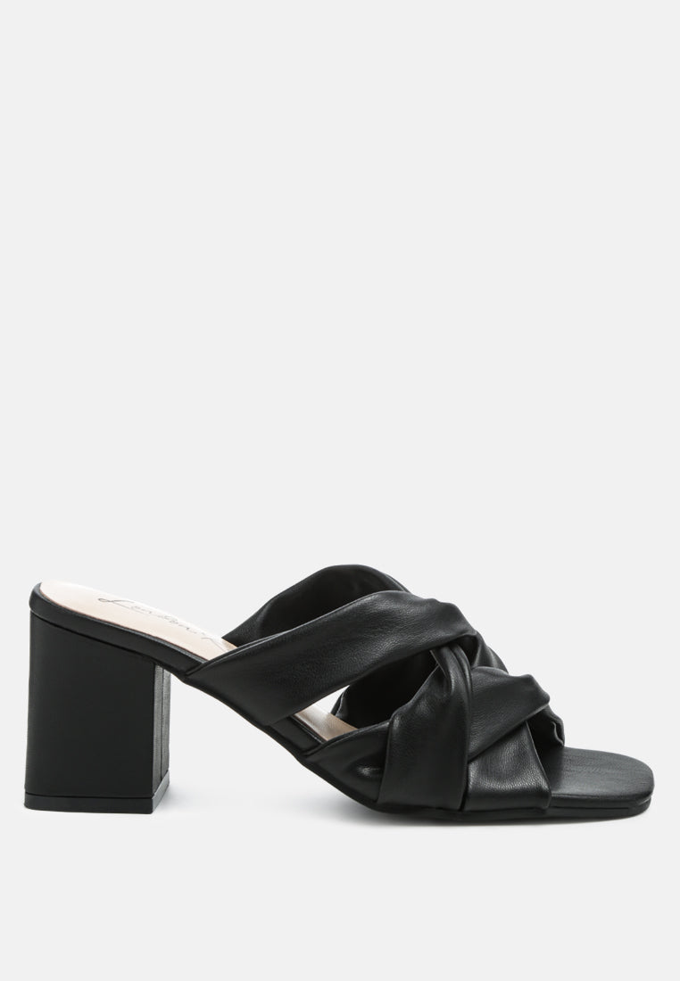 Knope Cross Straps Block Heel Sandals-5