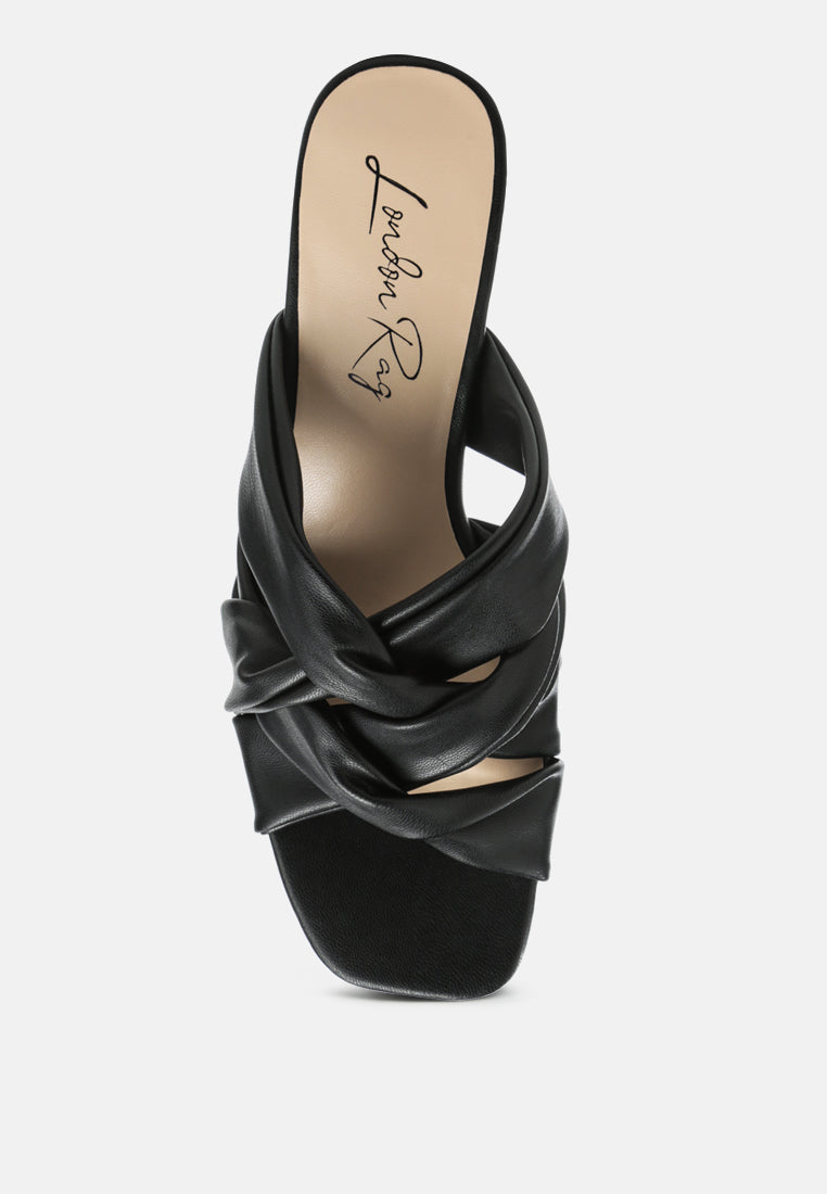 Knope Cross Straps Block Heel Sandals-1