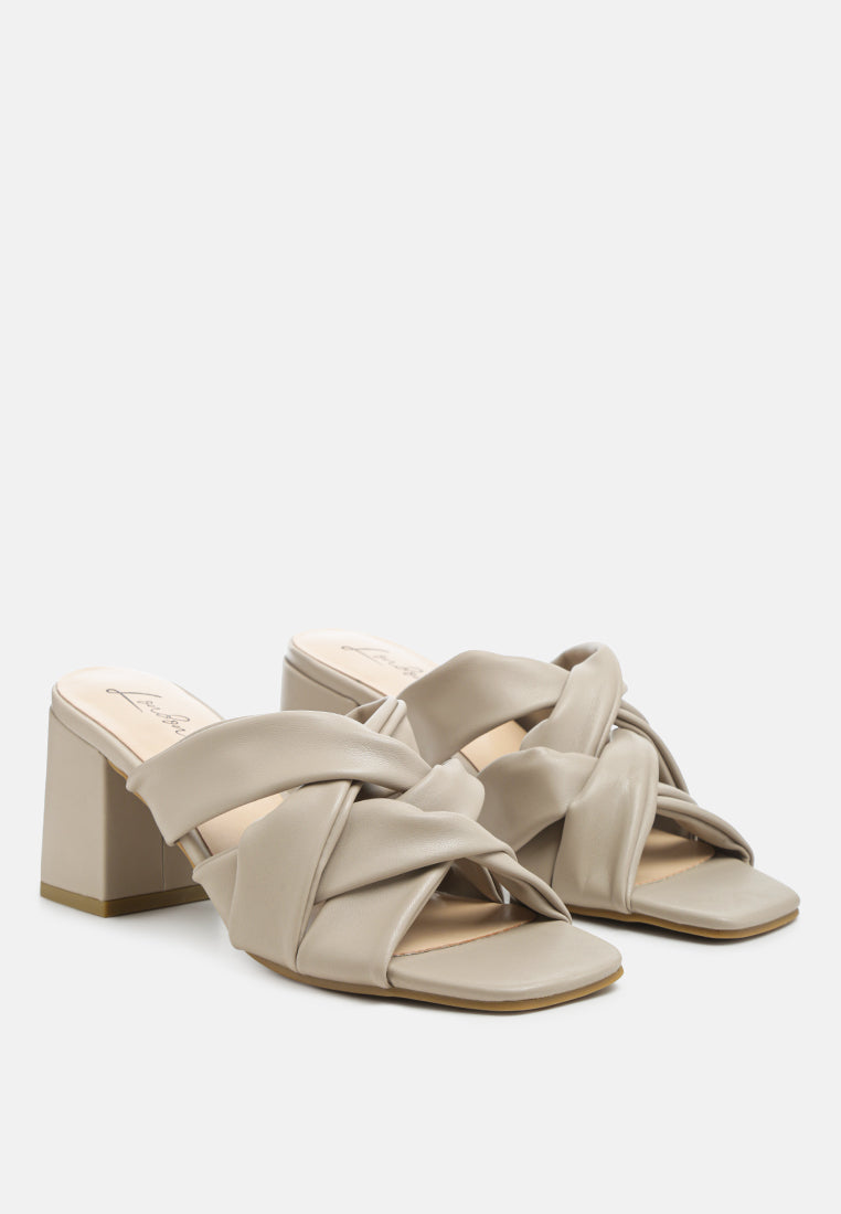 Knope Cross Straps Block Heel Sandals-3