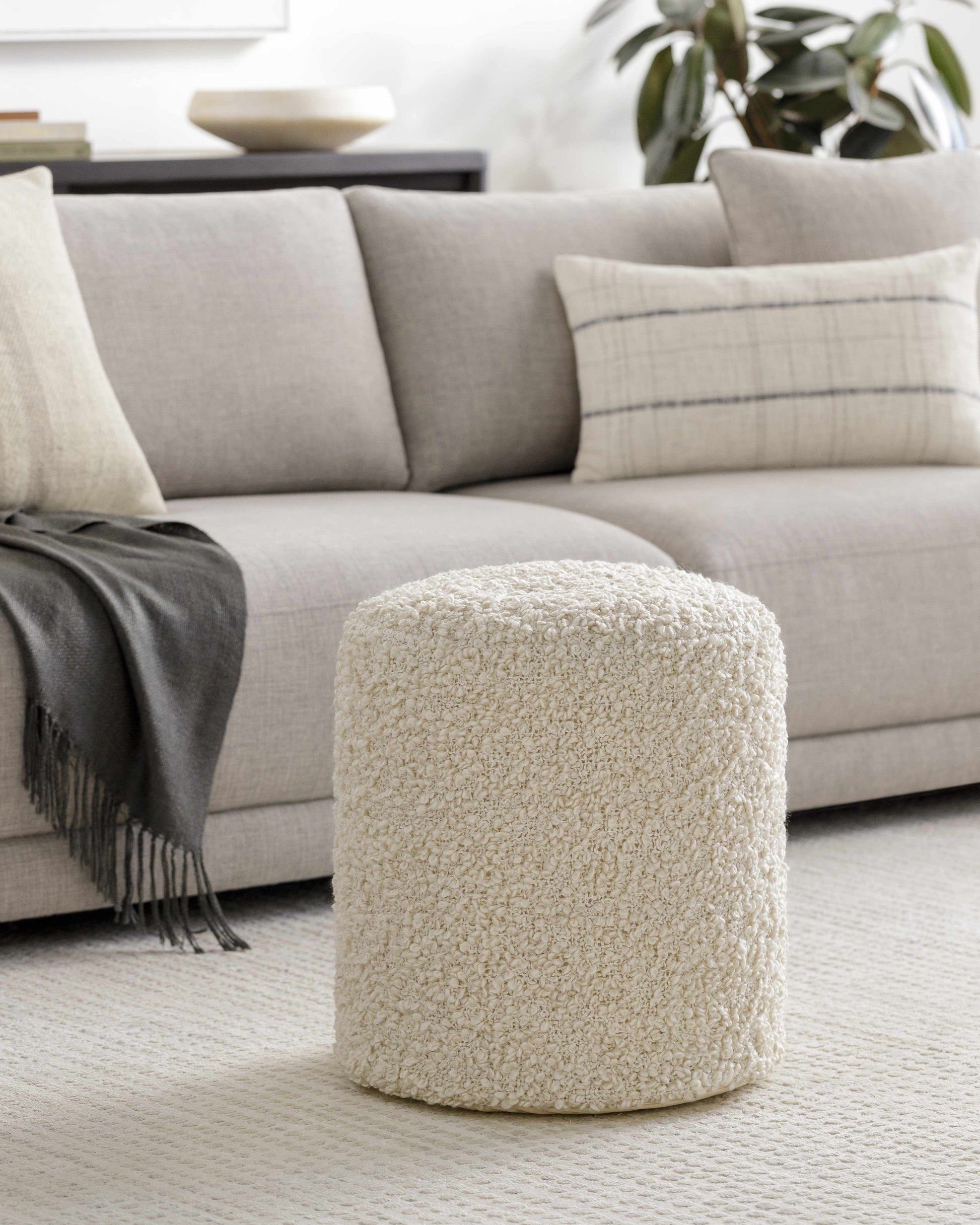 Kamarpukur Pearl Knitted Gray Cotton Pouf-4