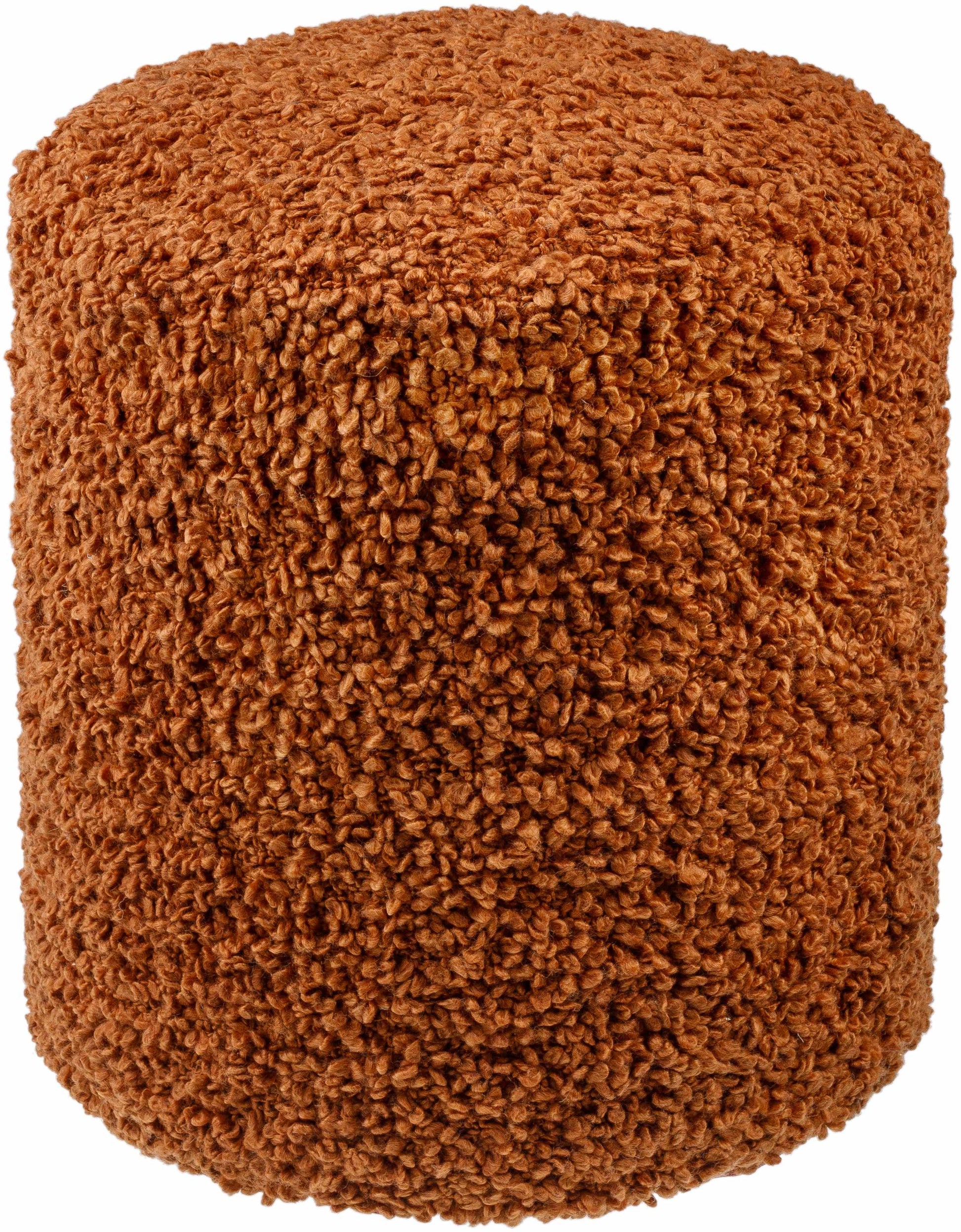 Kamarpukur Light Brown Knitted Gray Cotton Pouf-0
