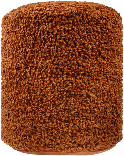Kamarpukur Light Brown Knitted Gray Cotton Pouf-3