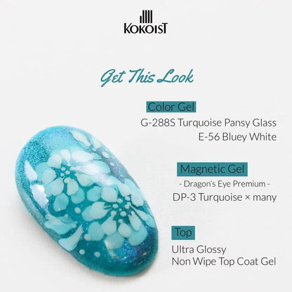Kokoist - E-288S Turquoise Pansy Glass-2