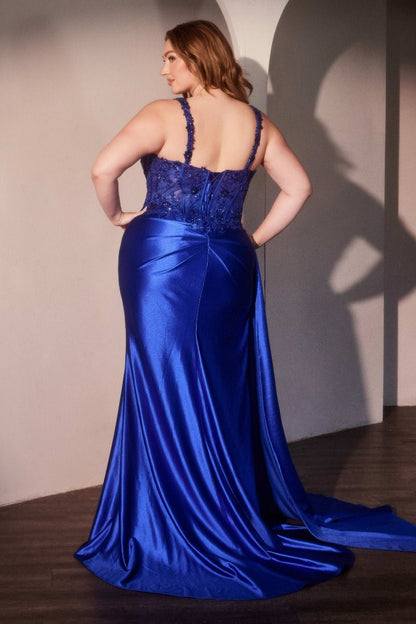 Satin Fitted Embellished Body Dress-1