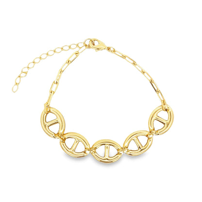 3mm Wide Puffy Light weight Mariner Link Bracelet (H202)(I558)-0