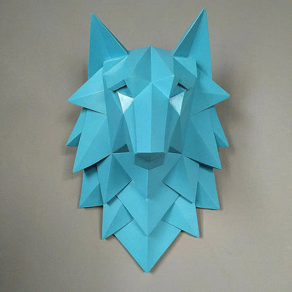 Geometric Wolf Head Wall Decor for Living Room