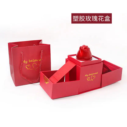 Creative Metal Rose Jewelry Box for Rings & Necklaces