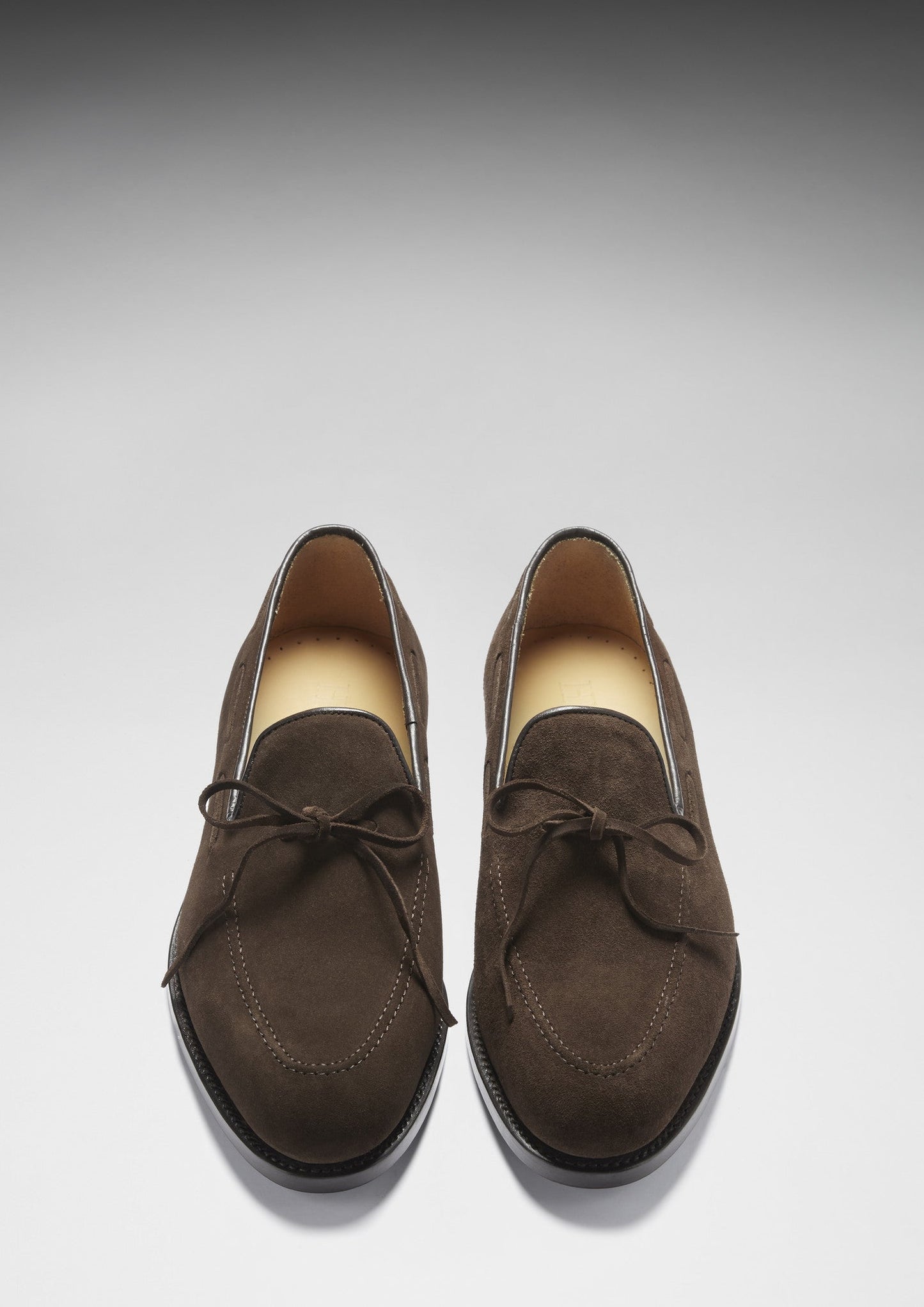 Brown Suede Goodyear Welted Laced Loafers-3