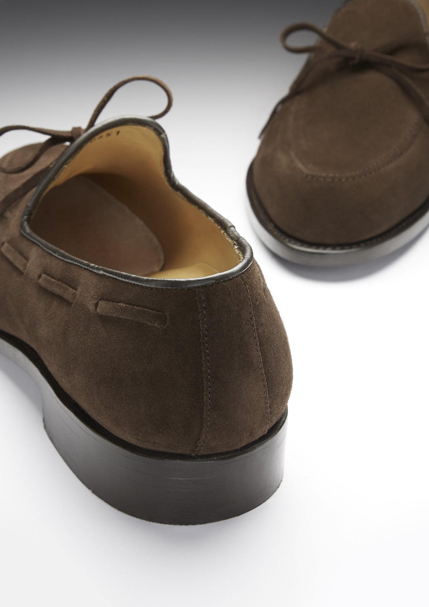 Brown Suede Goodyear Welted Laced Loafers-4